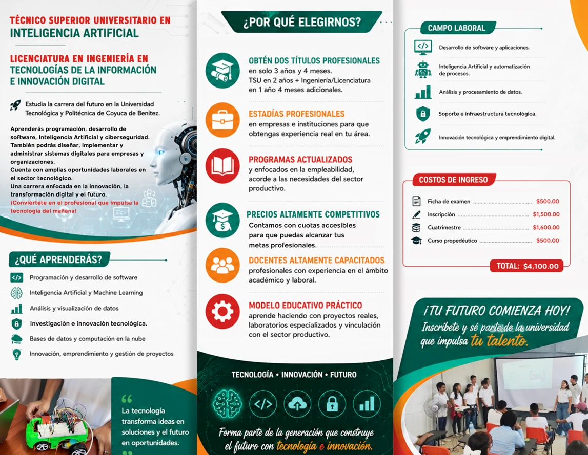 Tríptico de Ingeniería en Tecnologías de la Información e Innovación Digital
